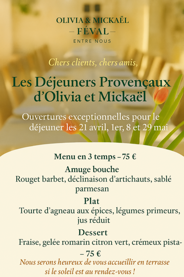 les déjeuners d'olivia & mickaël 21 avril 2025