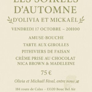 les dîners d'olivia & mickaël 17 octobre 2025