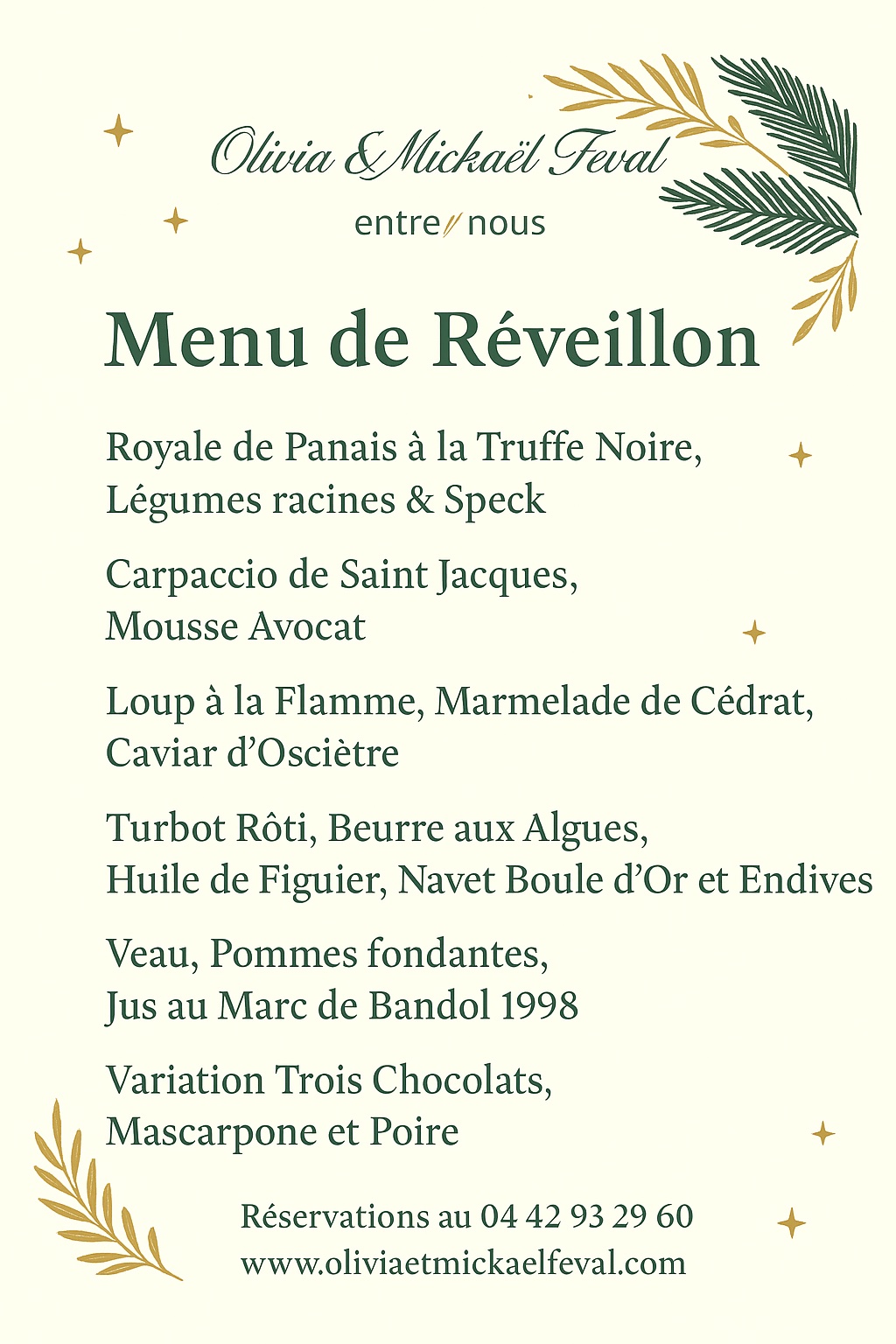menu réveillon 2025