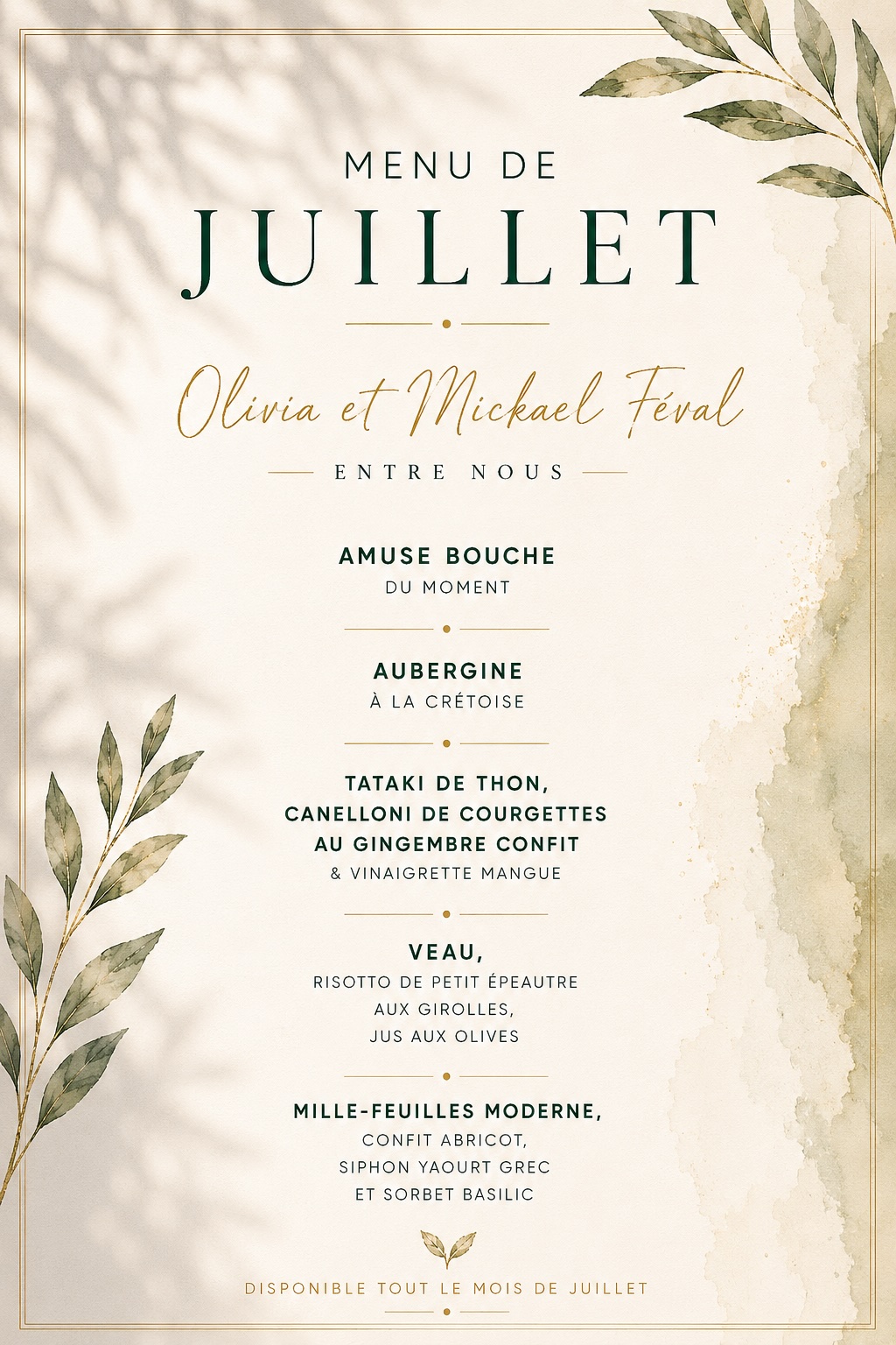 menu juillet