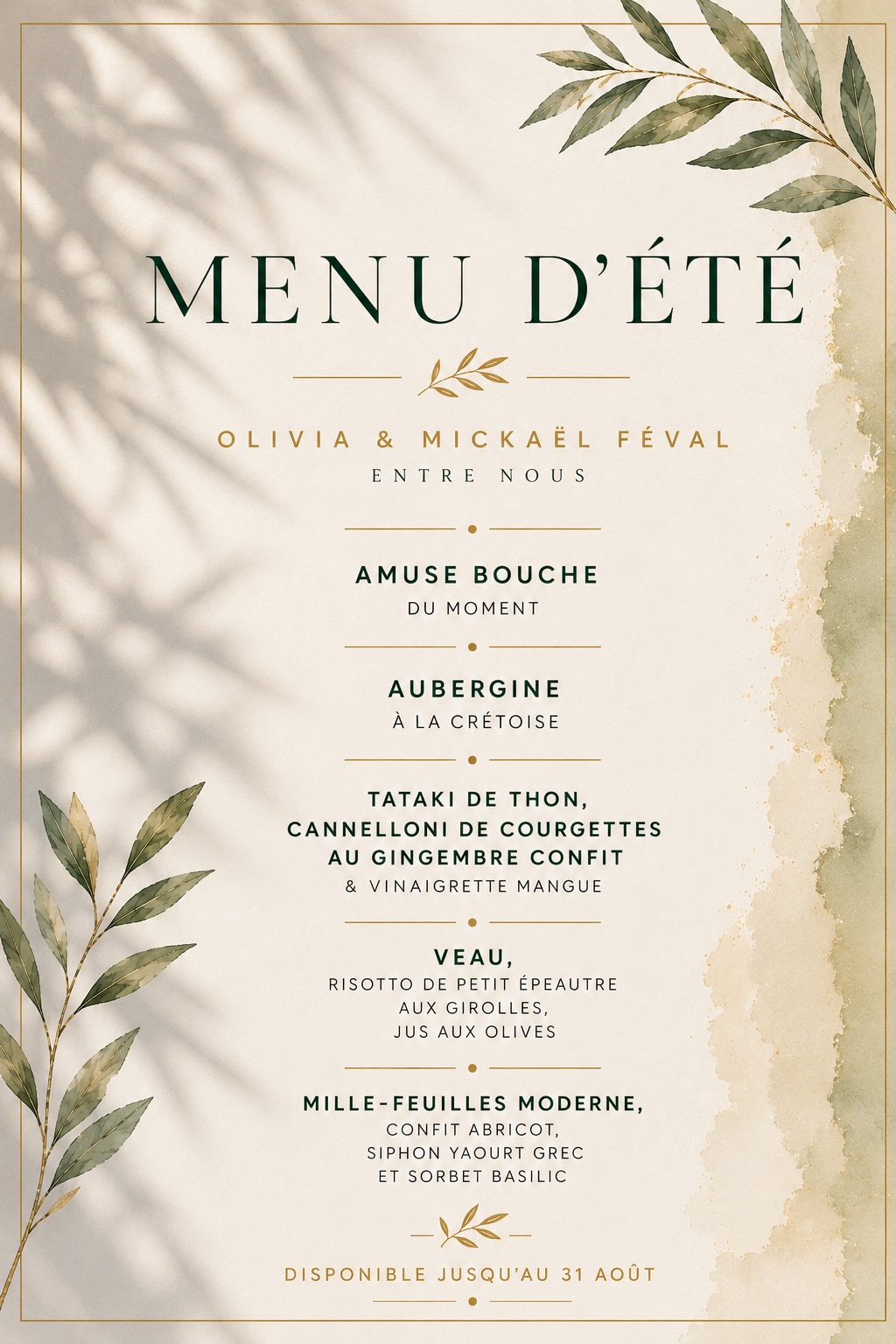 menu d'été 2026
