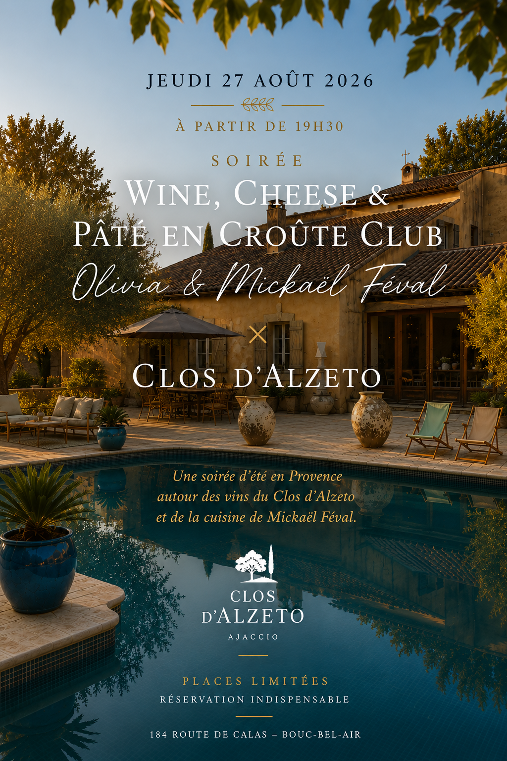the wine, cheese & pâté en croûte club x clos d'alzeto 27 aout 2026